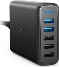Karikues muri Anker PowerPort 5, 5x USB A 63W, Dual QC 3.0, i zi