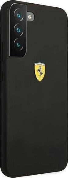 Mbështjellës telefoni Ferrari FESSIHCS22MBK On Track Silicone për Galaxy S22 Plus S906, silikon, i zi