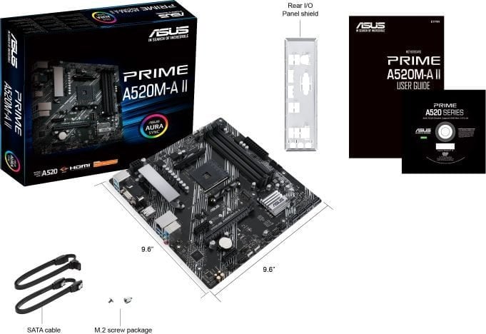 Pllakë amë Asus PRIME A520M-A II/CSM, AMD A520, Socket AM4, 4 slota, Micro ATX