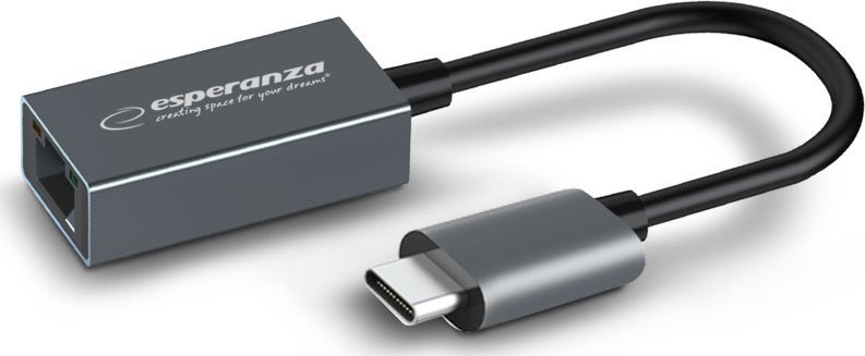 Adaptër PoE Esperanza ENA102, USB C në LAN, 1000 Mbps, i bardhë