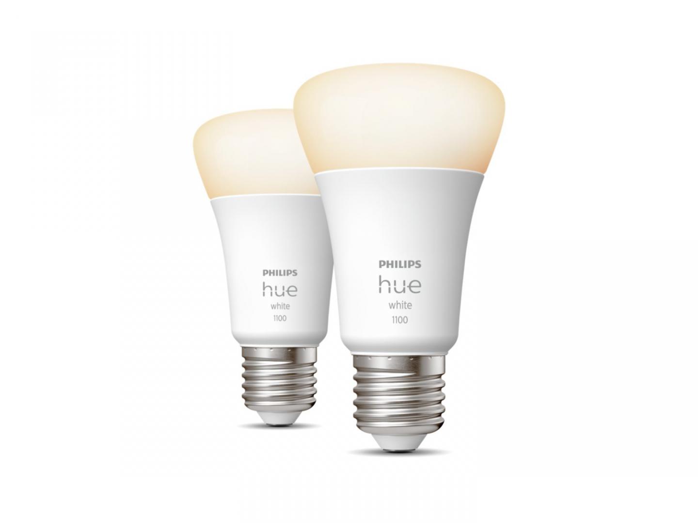 Llamba inteligjente Philips Hue White A60 E27, LED, 1100 lumen, set 2 copë