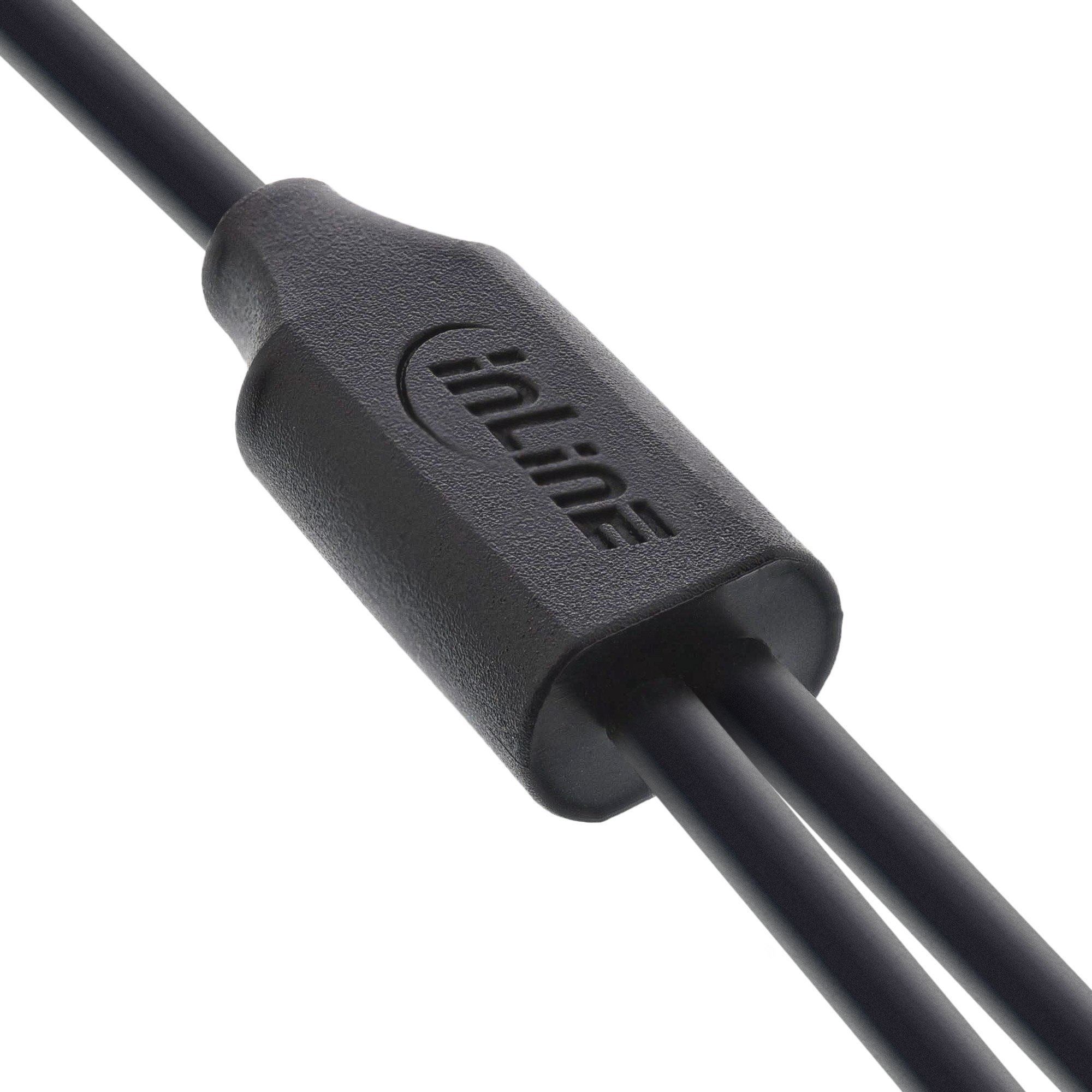 Kabllo karikimi InLine USB 2in1 Y, 1x USB A në 2x USB C, 1m, i zi