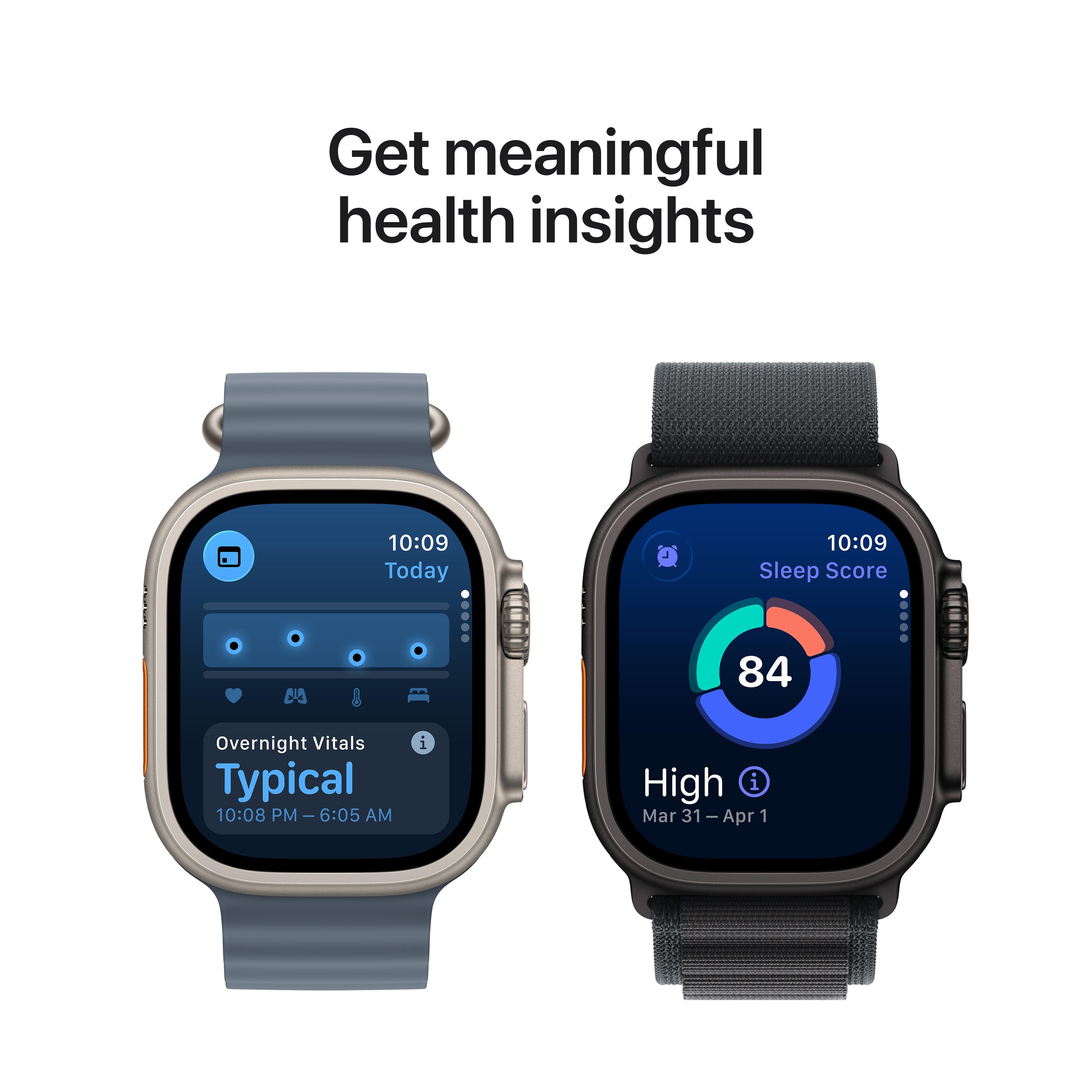 Apple Watch Ultra 3 Cellular 49mm Natural Titanium Case with Blue/Bright Blue Trail Loop, S/M