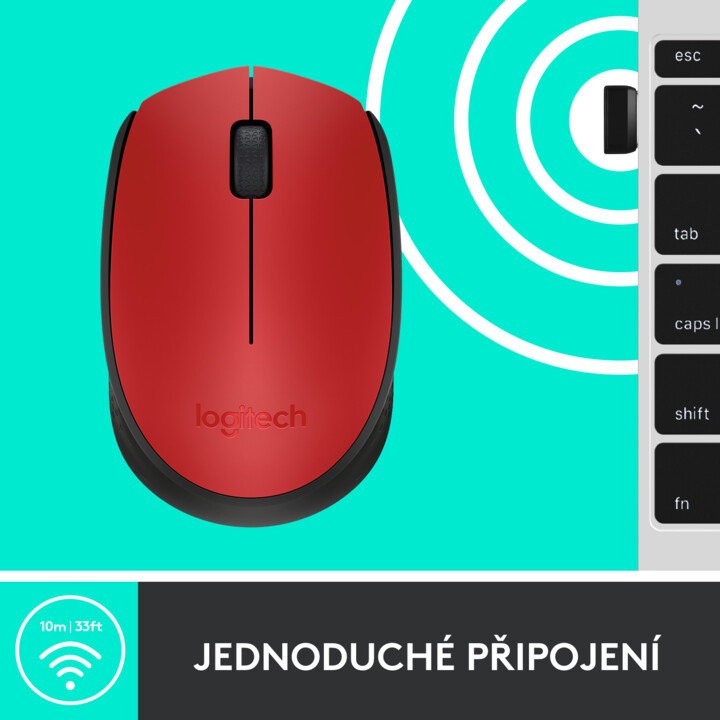 Maus Logitech M171, i kuq