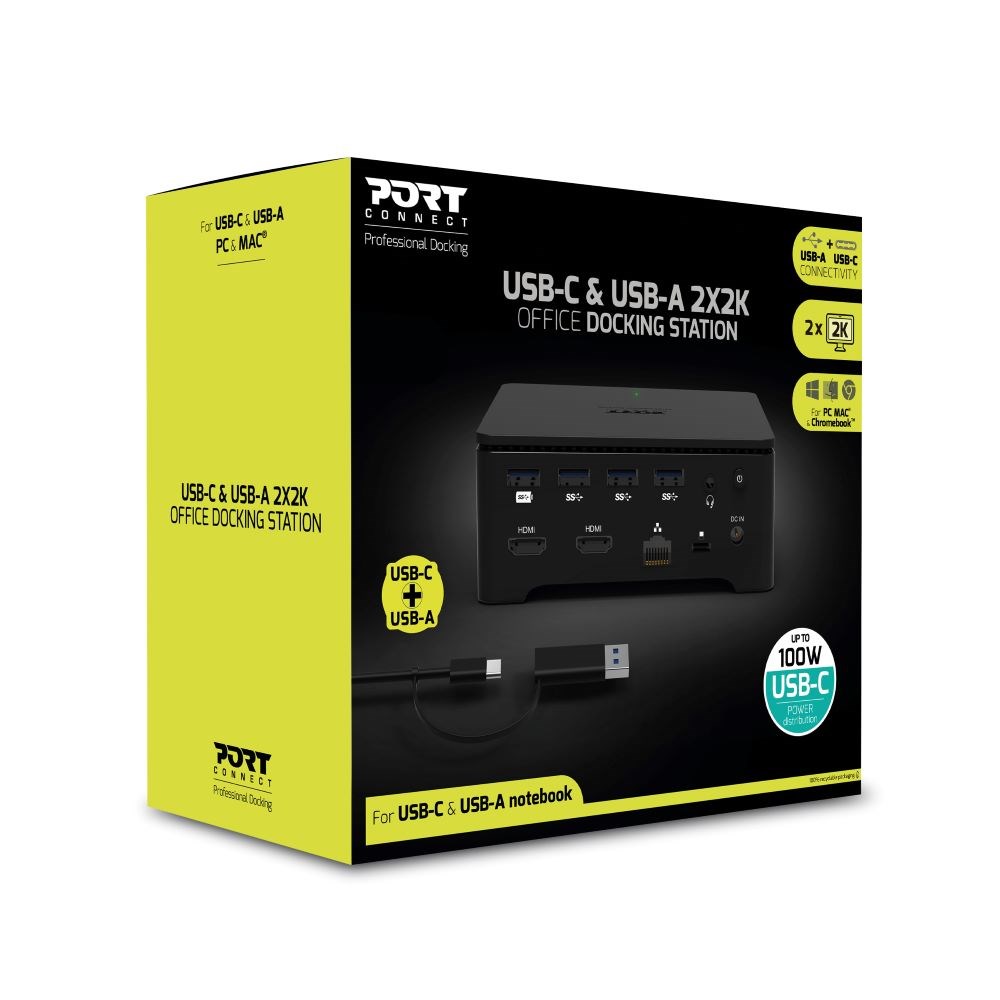 Stacion docking USB-A & USB-C, 2K HDMI, 100W, i zi