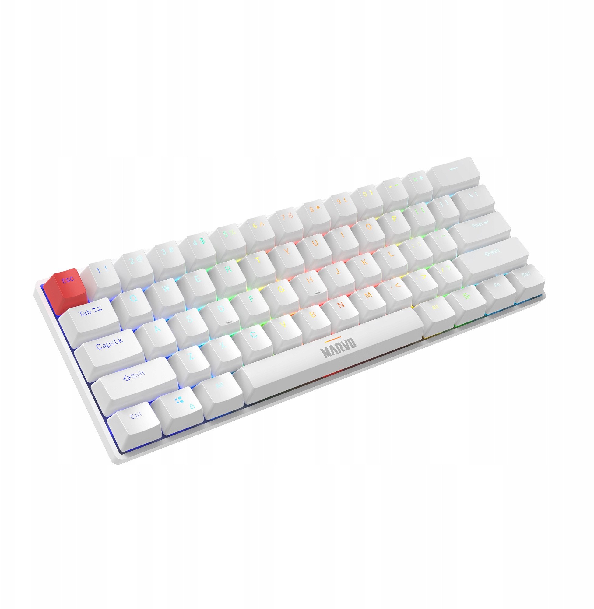 Гејминг тастатура Marvo Scorpion KG933G Saber 61, механичка, RGB, 60%, UK распоред, бела