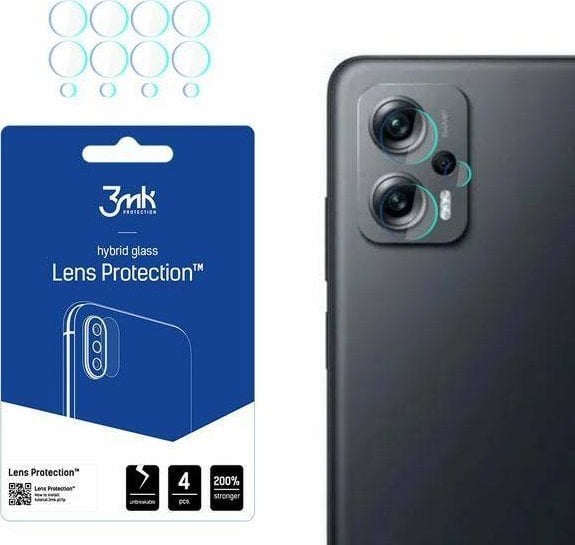 Mbrojtës lente 3MK për Xiaomi POCO X4 GT 5G, set 4 copë, transparent