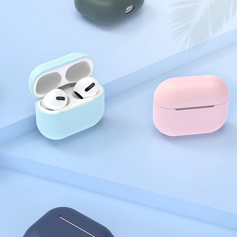 Kuti mbrojtëse Hurtel Case C për AirPods 1/2, silikon, e bardhë