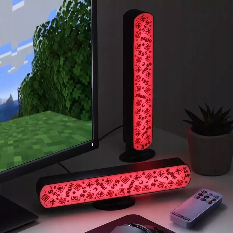 Set drita LED Minecraft Light Bar, 2 copë, me telekomandë, shumëngjyrëshe