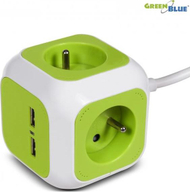 Prizë elektrike GreenBlue MagicCube GB118G, 1.4m, 2 USB, e gjelbër Prizë elektrike GreenBlue MagicCube GB118G, 1.4m, 2 USB, e gjelbër