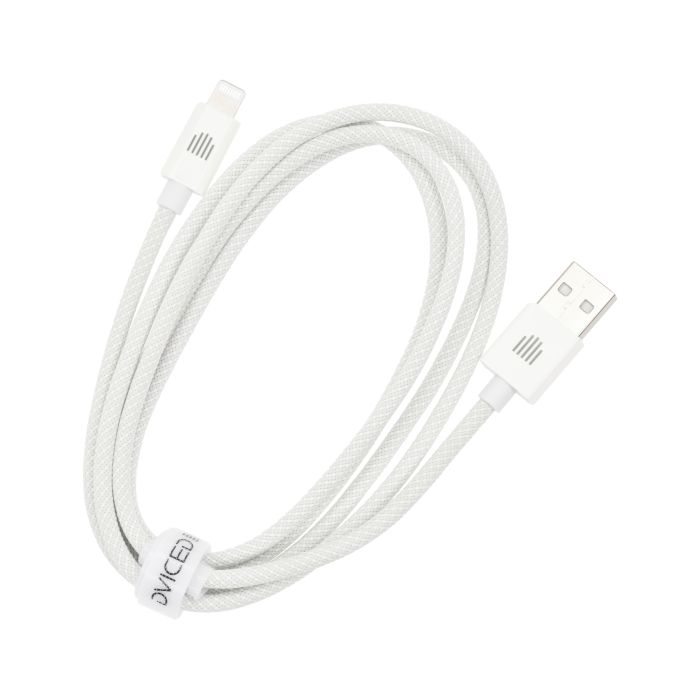 Dviced Cable USB-A To Lightning Nylon Textile 1,25M, White
