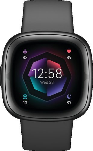 Ora inteligjente Fitbit Sense 2, GPS, NFC, e zezë