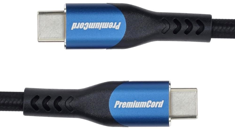 Kabllo USB C PremiumCord USB 3.2, 100W 5A, 3m, me mbështjellës tekstili