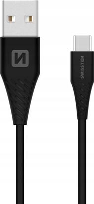 Kabllo të dhënash Swissten USB në USB C, 1.5m, 7mm, e zezë