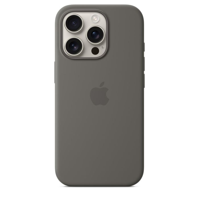Apple iPhone 16 Pro Silicone Case with MagSafe, Stone Gray