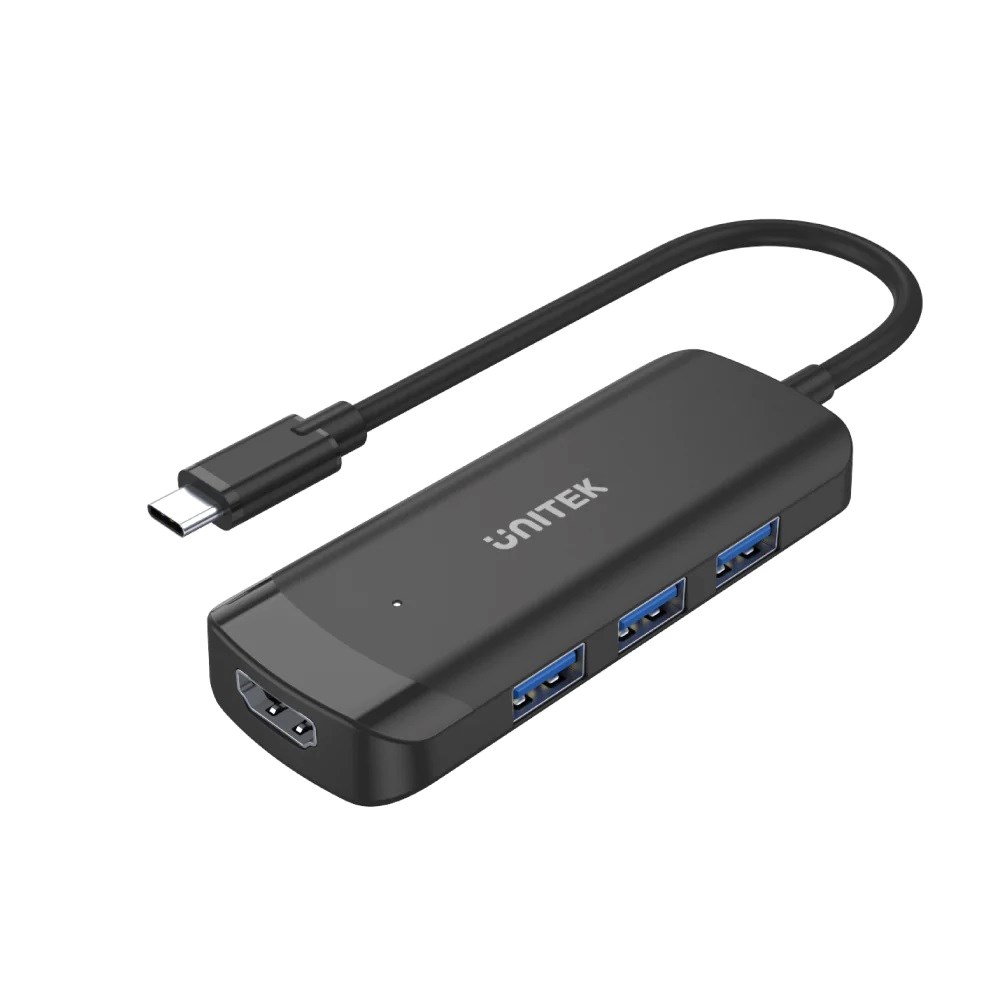 Qendër USB-C Unitek H1110B, 3x USB-A 3.1, HDMI 4K, e zezë