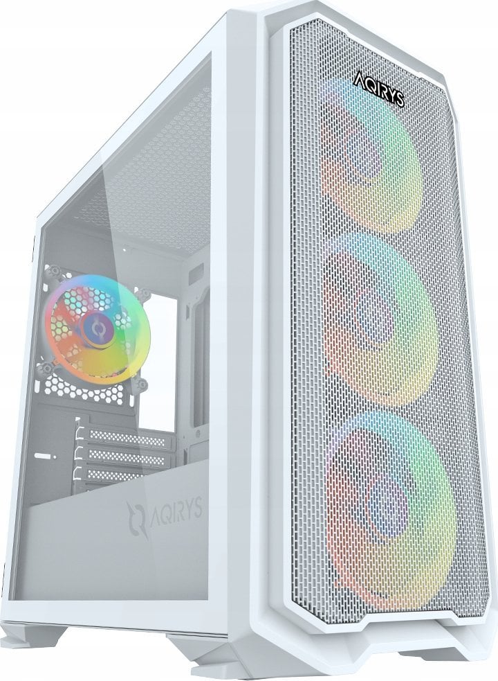 Куќиште PC AQIRYS Wezen ARGB, Mini Tower mATX, калено стакло, бела боја