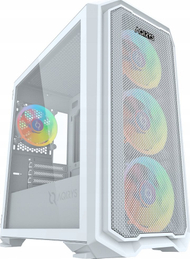 Куќиште PC AQIRYS Wezen ARGB, Mini Tower mATX, калено стакло, бела боја