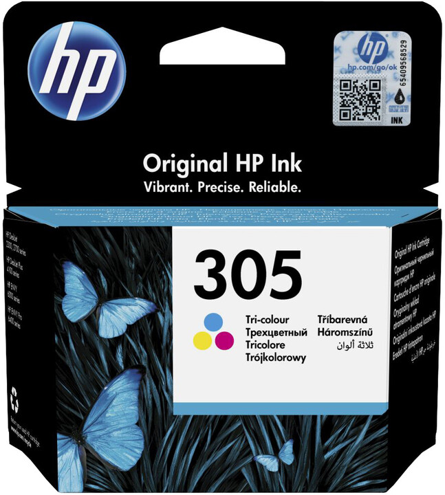Ngjyra për printer HP 3YM60AE No. 305, e verdhë / kuqe / kaltër