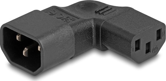 Adapter energjie DeLOCK IEC 60320 C14 në C13, 10A, kënd 90°