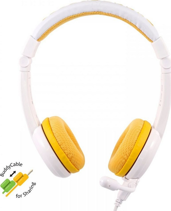 Kufje BuddyPhones School, të verdha / të bardha