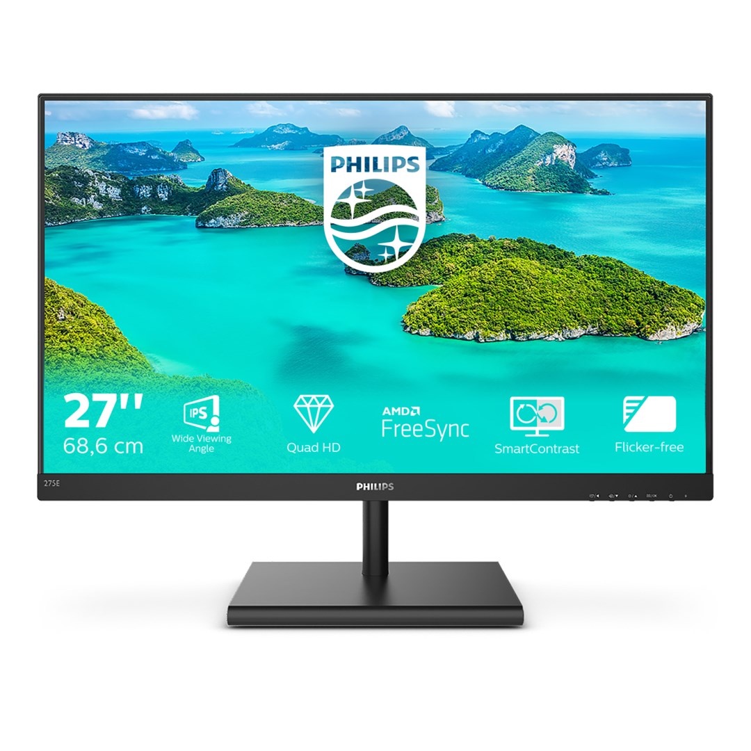 Монитор Philips E Line, 27", 2560 x 1440, Quad HD, 75 Hz