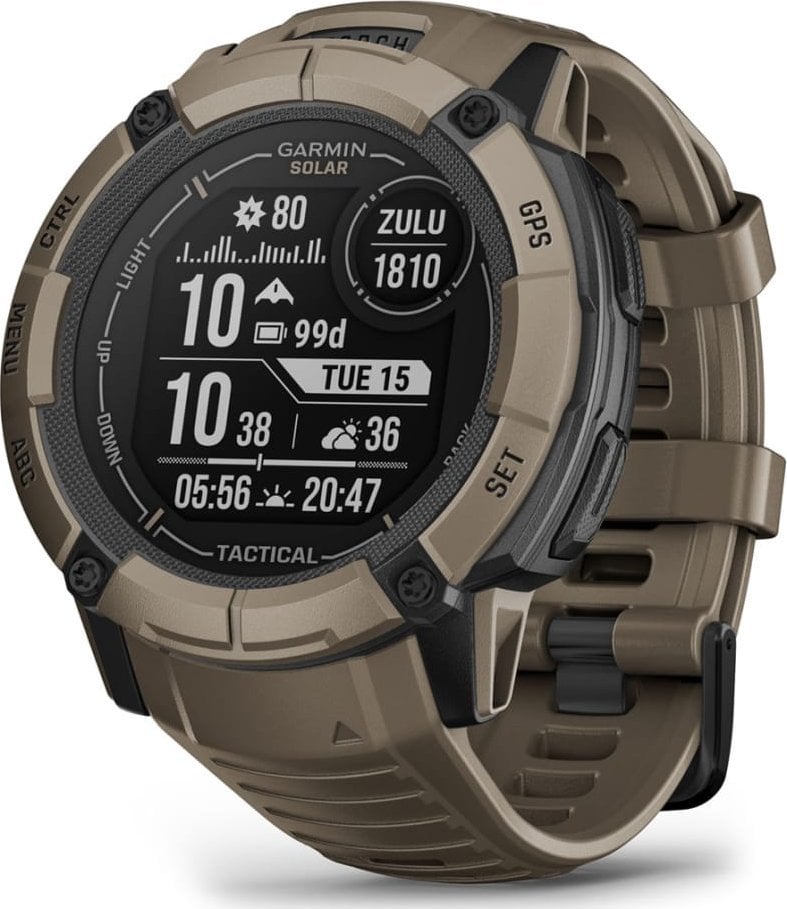 Паметен часовник Garmin Instinct 2X Solar Tactical, GPS, соларно полнење, coyote tan