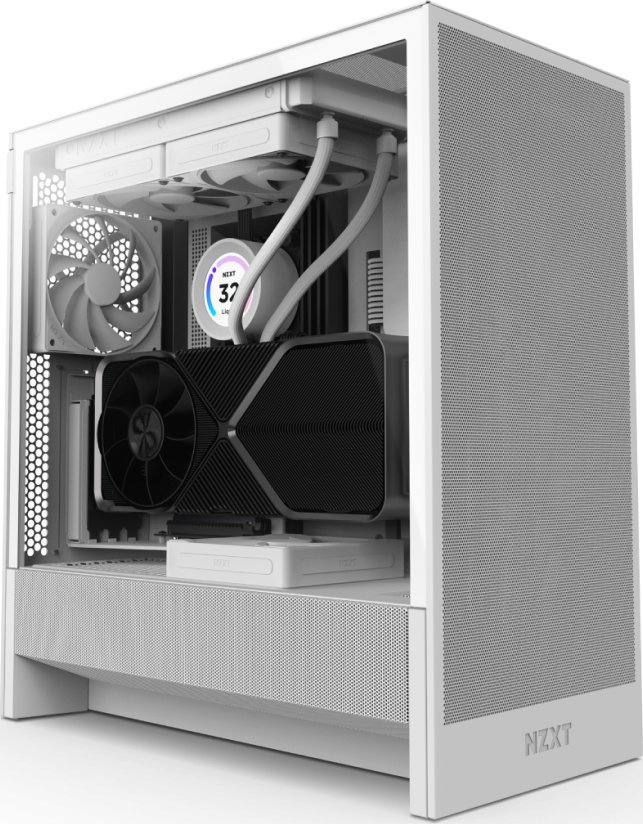 Kuti kompjuteri NZXT H5 Flow, mid tower, xham i temperuar, e bardhë