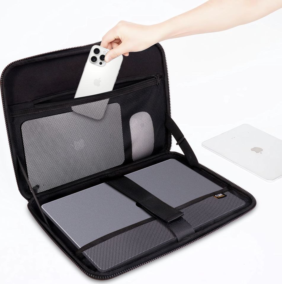 Заштитна торба за лаптоп Tech-Protect Kevlar Pro, 13\"-14\", отпорна на вода, црна