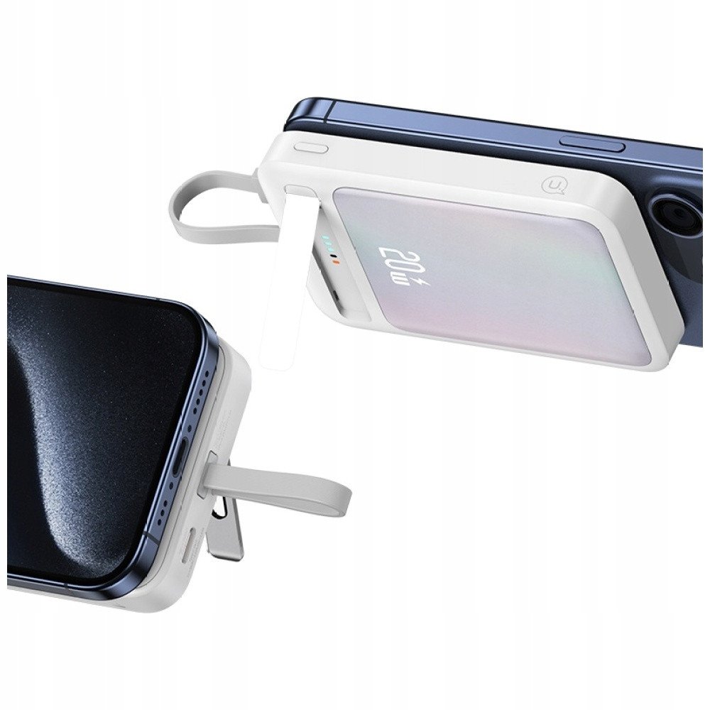 Powerbank Usams XM Series CD219, 10000mAh, karikim magnetik wireless 22.5W, i bardhë