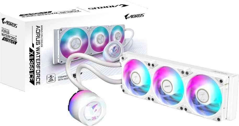 Ftohës me ujë Gigabyte Aorus WaterForce X II 360, i bardhë