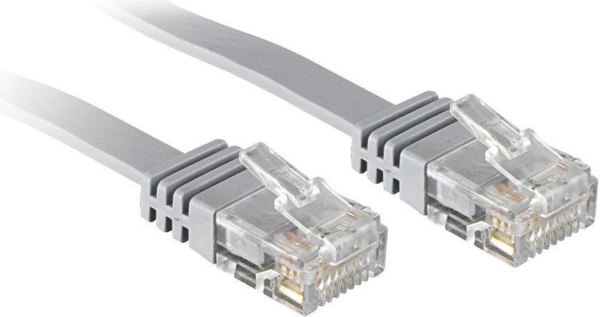 Kabllo rrjeti Lindy Cat.6, U/UTP, flat, 1m, e hirtë