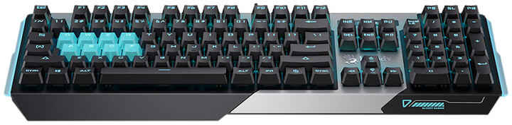 Tastierë A4Tech Bloody B865, LK Optic Blue, CZ, e zezë / argjendtë