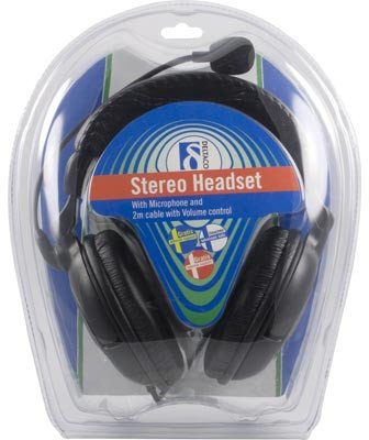 Слушалки со микрофон Deltaco HL-9, со кабел, над уво, црни