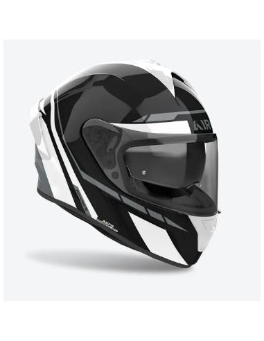 Helmetë integrale Airoh Spark 2 Spinner, termoplastikë HRT, xham dielli i integruar, e bardhë me shkëlqim