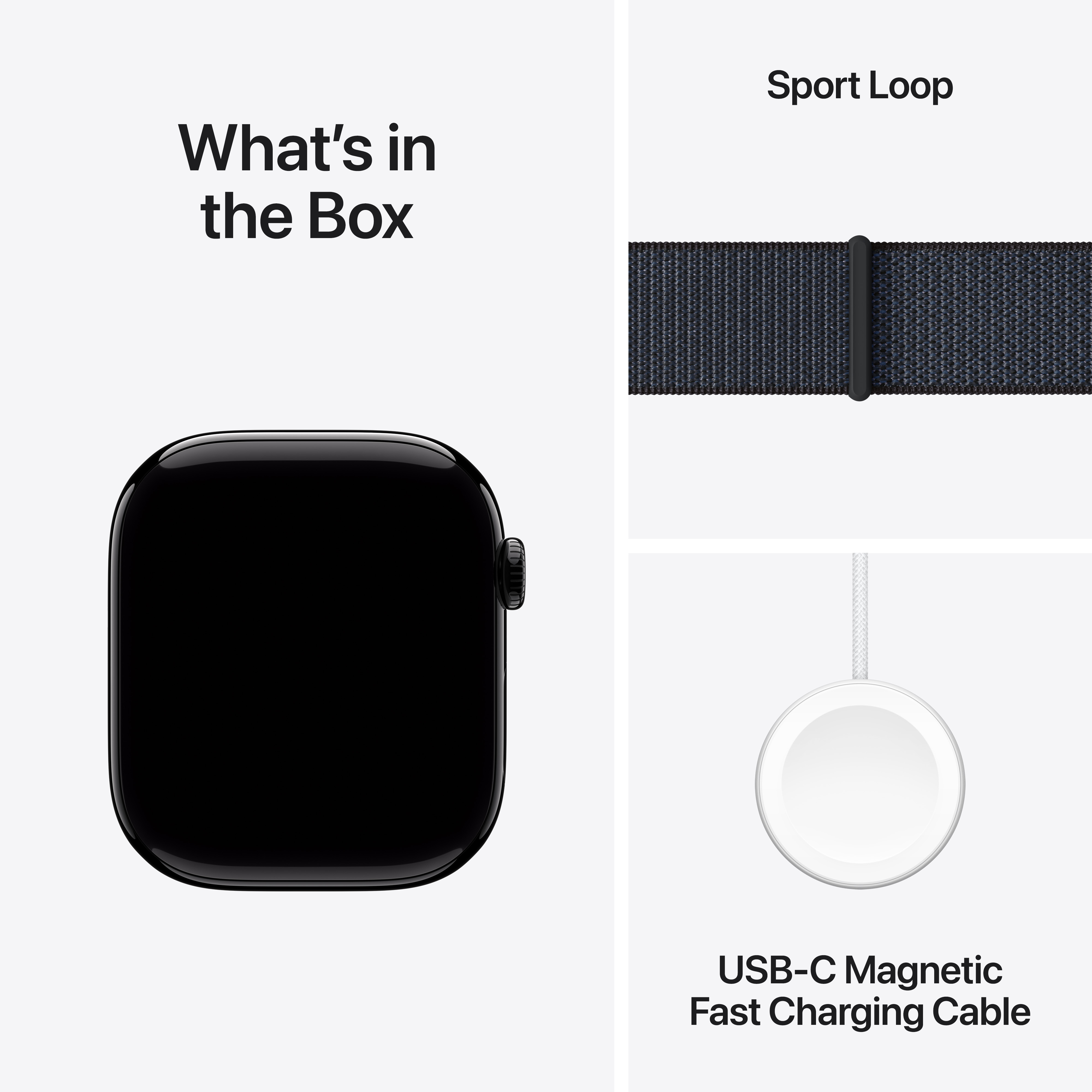 Apple Watch Series 10 GPS, 46mm, Jet Black Aluminum Case with Ink Sport Loop