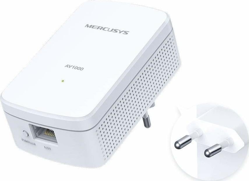 Powerline адаптер Mercusys MP500, комплет, 1000Mbps, бел