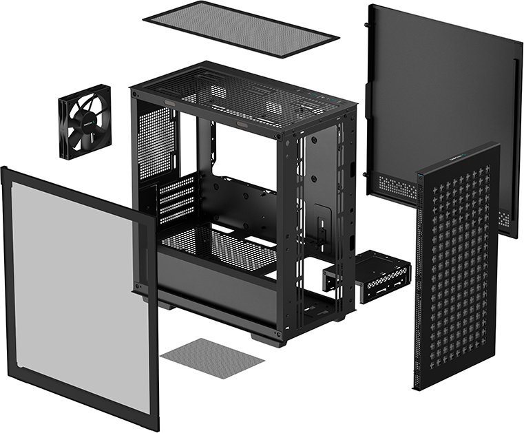 Куќиште за компјутер Deepcool CH370, Црна, Midi Tower