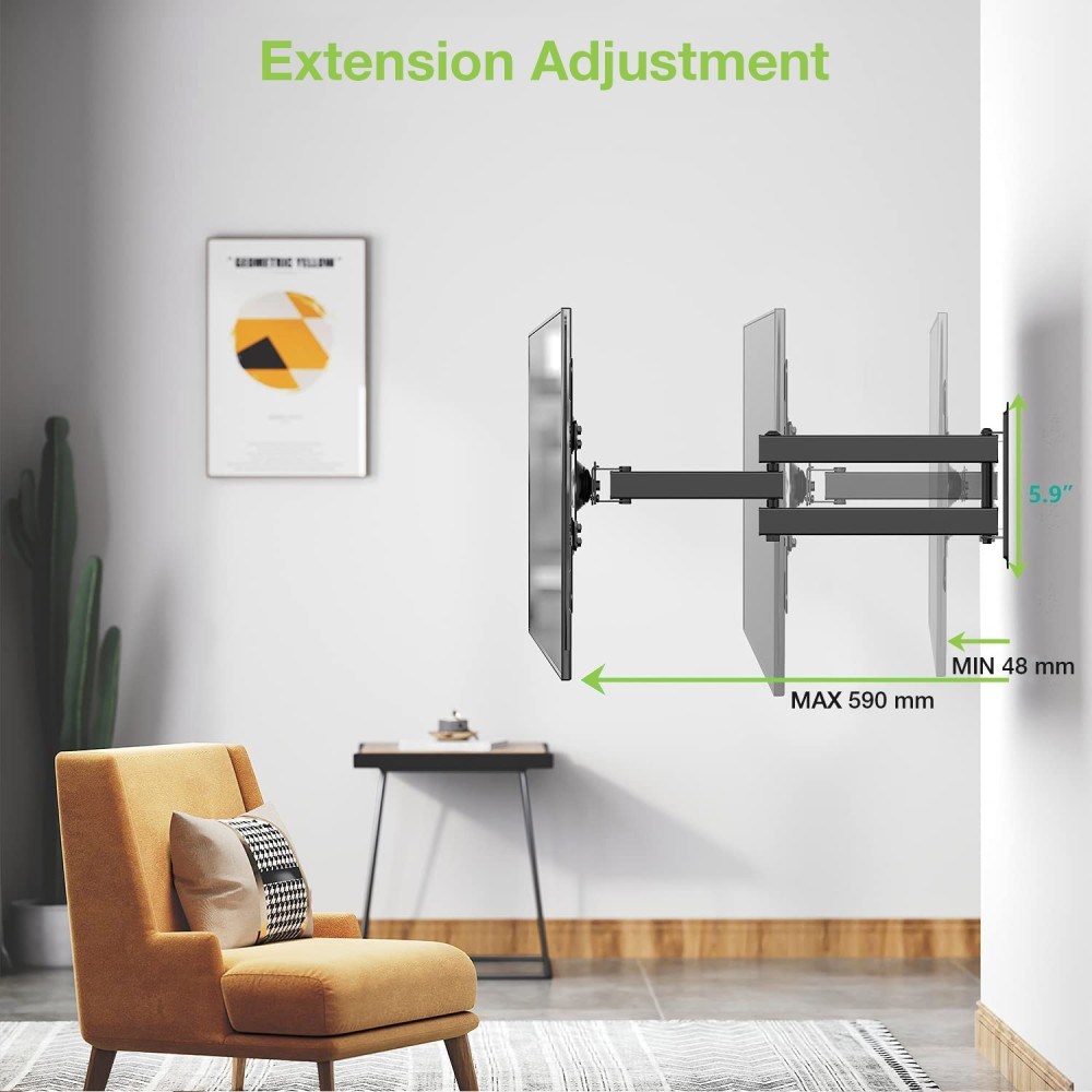Mbajtëse muri për TV Techly, 23"-55", e zezë