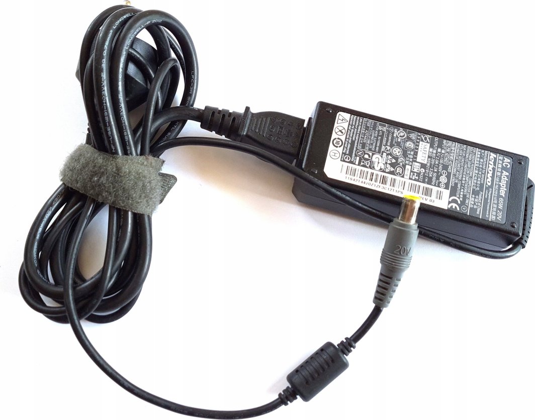 Adapter karikues Lenovo AC 65W, lidhje rrethore, i zi