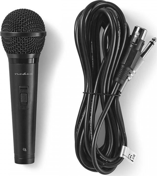 Mikrofon dinamik me kabllo Wired Metal Handheld Vocal, XLR në 6.35mm, kabllo 5m, i zi