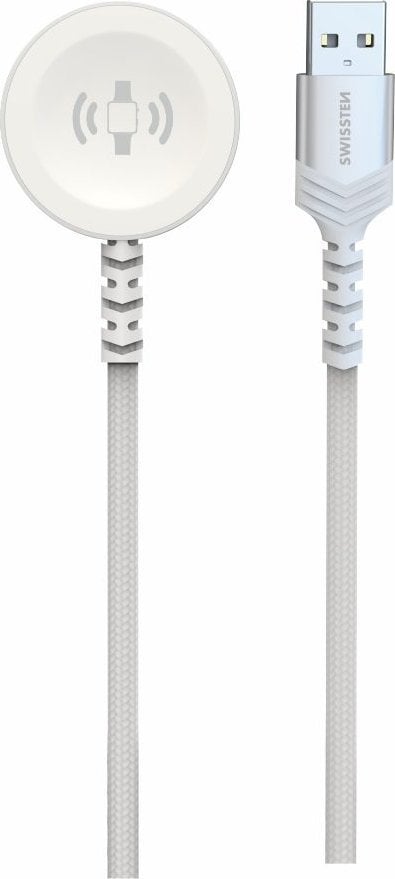 Kabllo magnetike Swissten për Apple Watch, USB A, 1.2 m, e bardhë