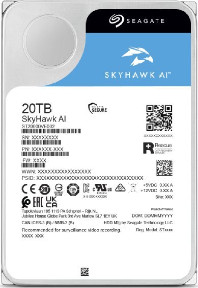 Hard disk i brendshëm Seagate SkyHawk AI, 20TB, 7200 RPM, 3.5", Serial ATA III