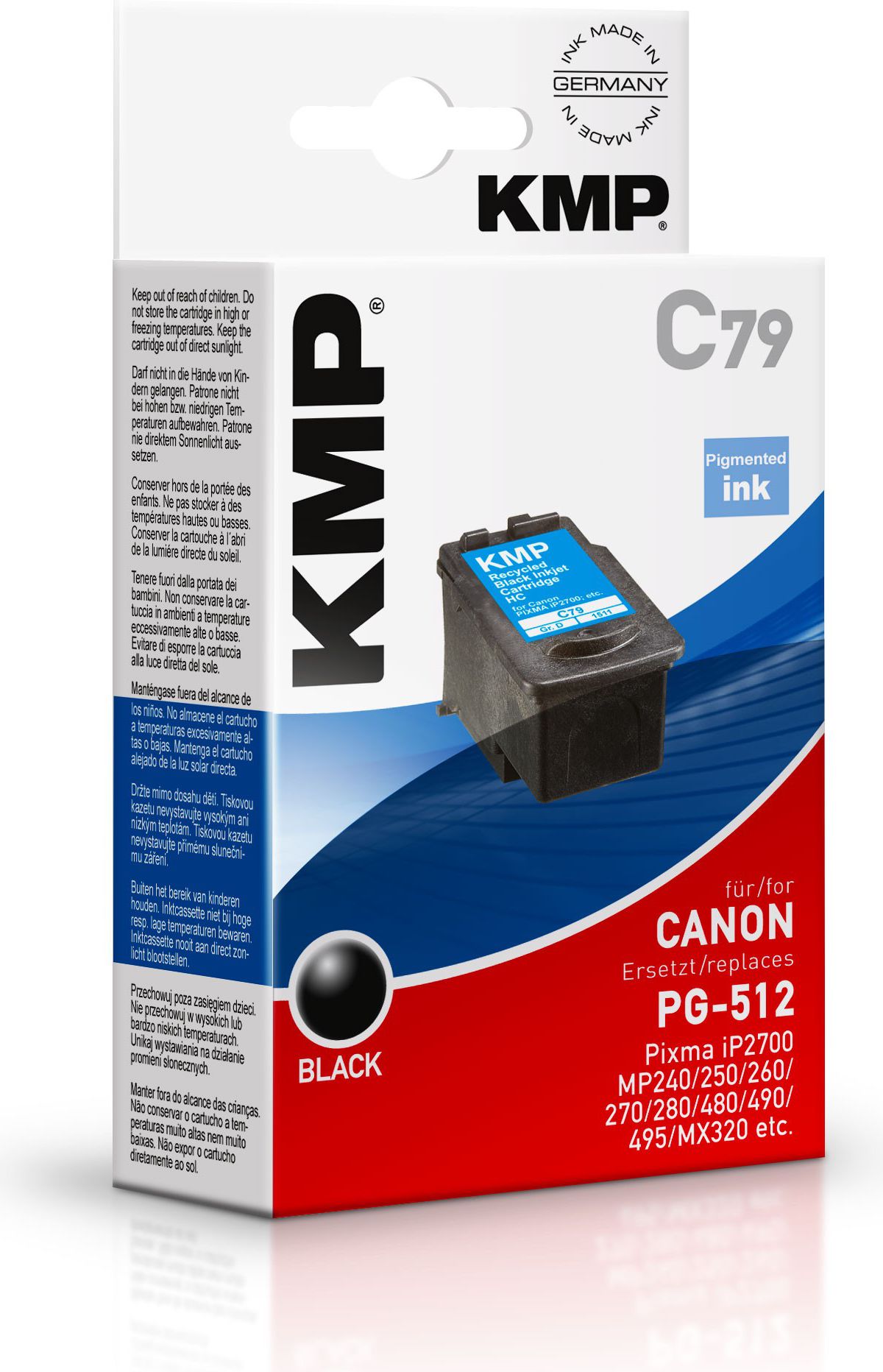 Kертриџ боја KMP C79, замена за Canon PG-512, 15ml, црна