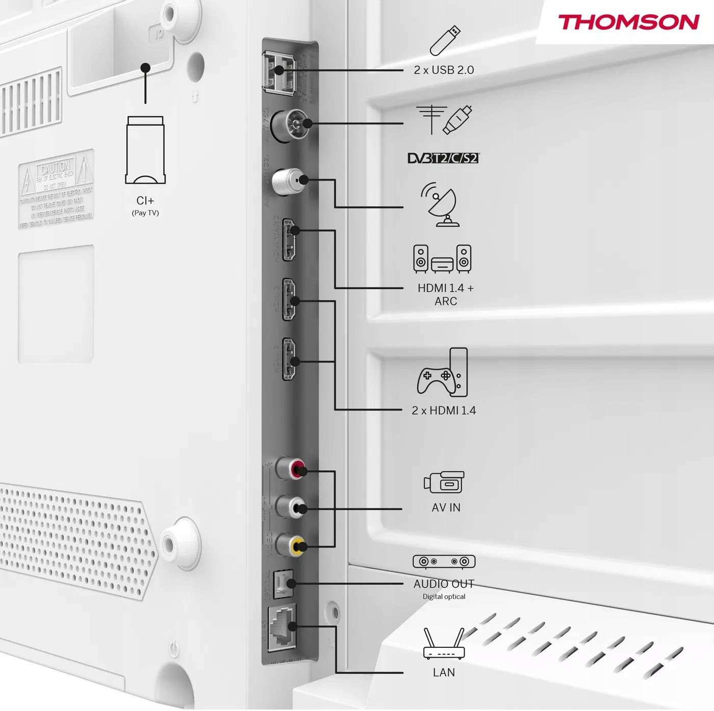 Televizor Smart Google TV, 40", Full HD, i bardhë