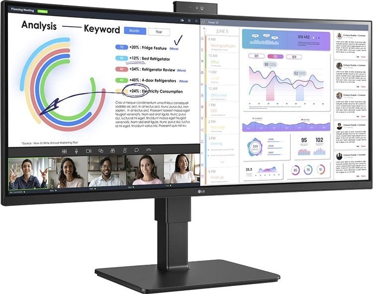 Monitor LG UltraWide 34BQ77QC-B, 34'', 3440 x 1440 (UWQHD), 60Hz, IPS, i zi