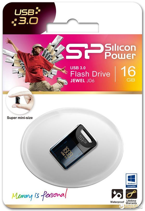 USB Silicon Power Jewel J06, 16GB, USB 3.0, i verdhë