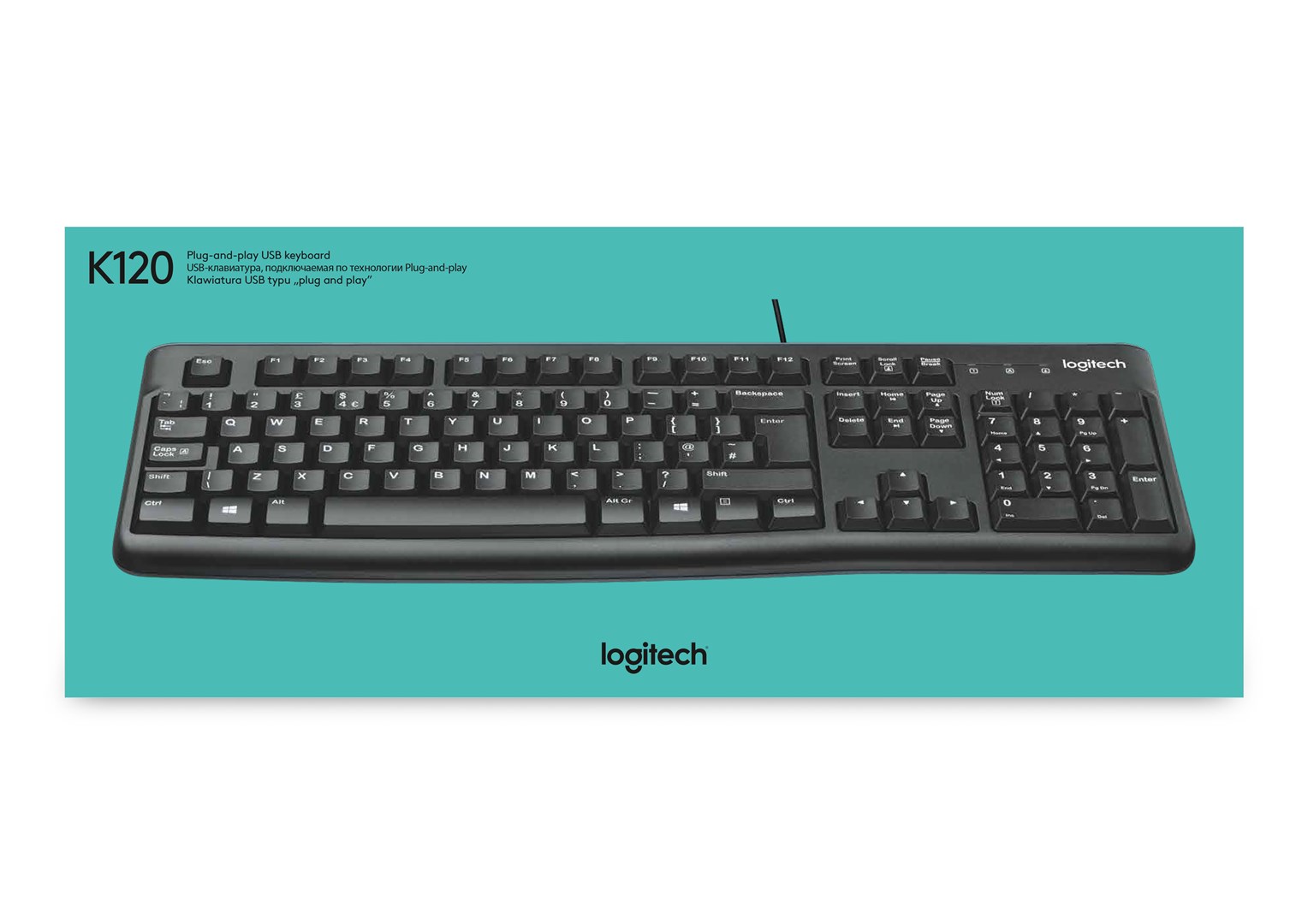 Tastierë Logitech K120, USB, e zezë