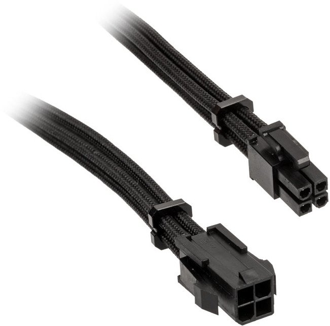 Kabllo zgjatuese BitFenix BFA-MAC-4ATX45KK-RP, ATX EPS 4 pin, 0.45m, e zezë