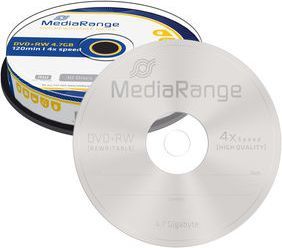 DVD+RW медиум MediaRange 4,7GB 4x, Spindle 10парчиња